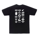 A Bathing Ape Bicolor Multi Logo Tee - Black - Used