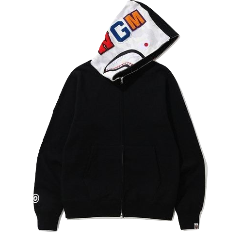 A Bathing Ape City Camo Side Shark Full-Zip Hoodie - Black Bape