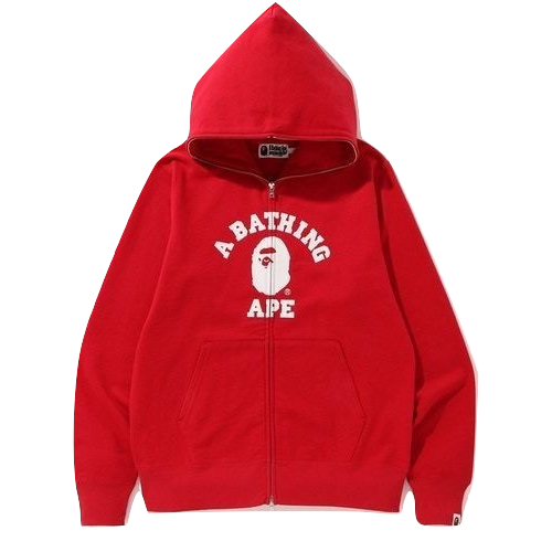 A Bathing Ape College Full Zip Jacket - Red Bape