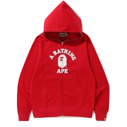A Bathing Ape College Full Zip Jacket - Red