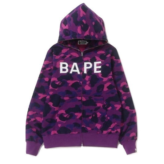 A Bathing Ape Color Camo Swarovski Full Zip Hoodie - Purple