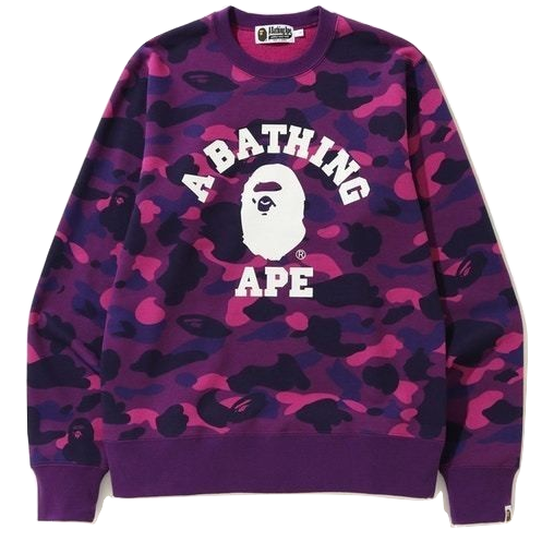 A Bathing Ape Color Camo Crewneck - Purple Camo - Used