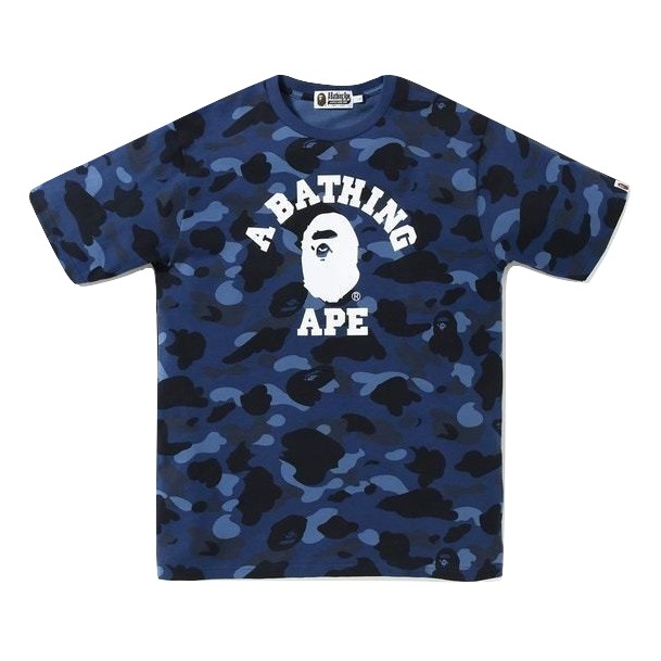 A Bathing Ape Color Camo College Tee - Blue Color Camo Bape