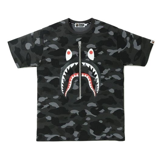 A Bathing Ape Color Camo Shark Tee - Black