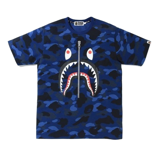 A Bathing Ape Color Camo Shark Tee - Blue - Used