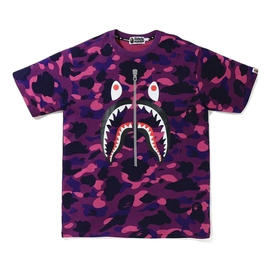 A Bathing Ape Color Camo Shark Tee - Purple