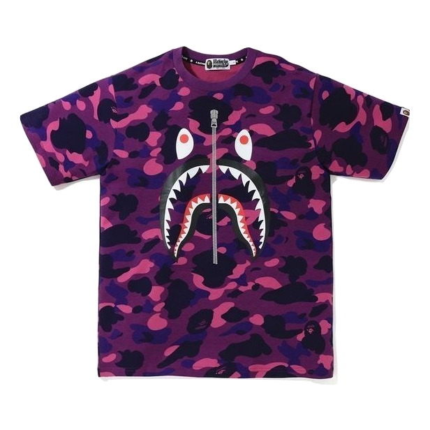 A Bathing Ape Color Camo Shark Tee - Purple