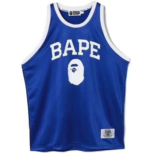 A Bathing Ape Jersey Tank Top - Blue Bape