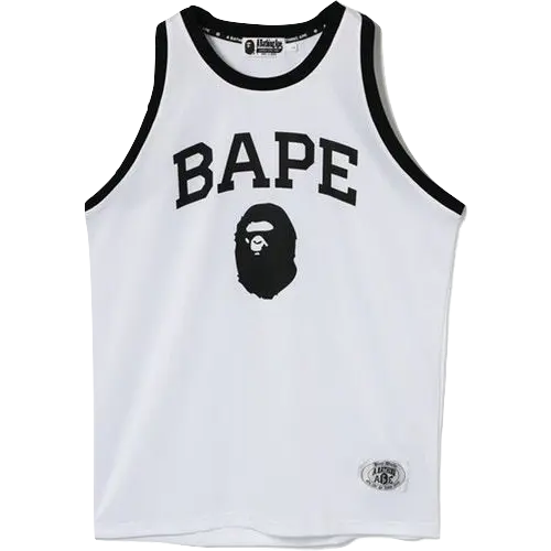 A Bathing Ape Jersey Tank Top - White Bape