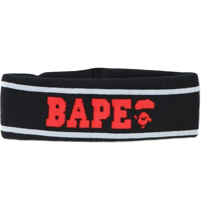 A Bathing Ape Logo Headband - Black/Red