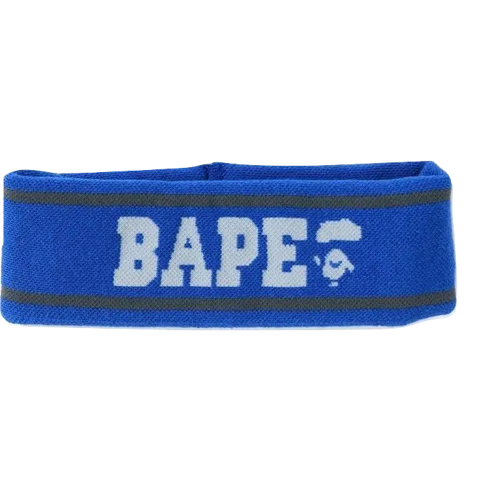A Bathing Ape Logo Headband - Blue/Grey Bape