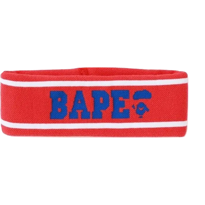 A Bathing Ape Logo Headband - Red/Blue Bape