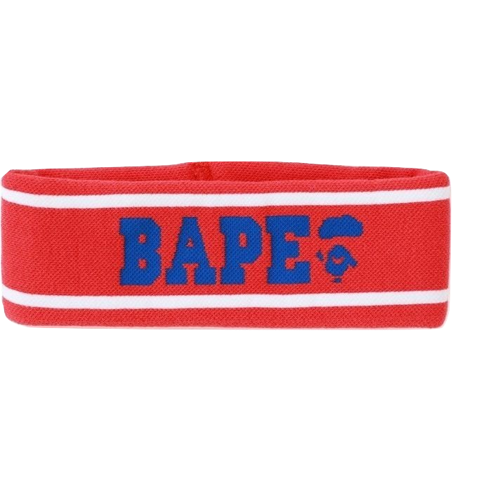 A Bathing Ape Logo Headband - Red/Blue