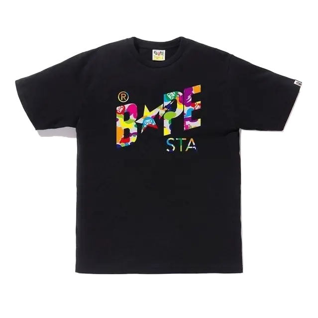 A Bathing Ape Milo ABC Multi Bapesta Tee - Black Bape