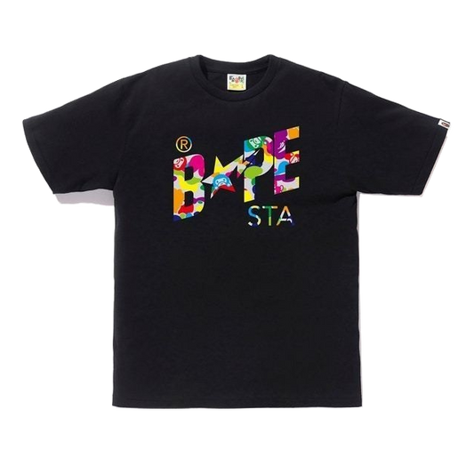 A Bathing Ape Milo ABC Multi Bapesta Tee - Black - Used