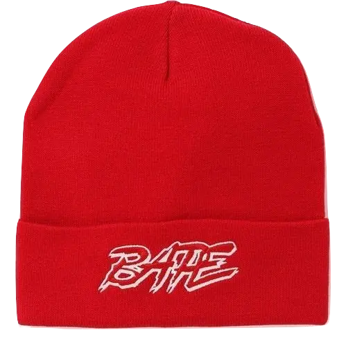 A Bathing Ape Motor Sport Knit Beanie - Red Bape