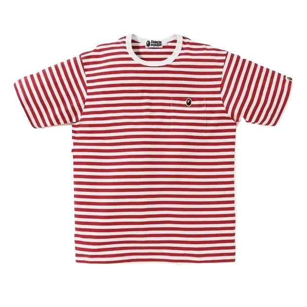 A Bathing Ape Pocket Hoop Tee - Red - Used Bape