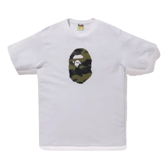 A Bathing Ape Premium Summer Bag 1st Camo Ape Head Tee (SS19) - White/Green Bape