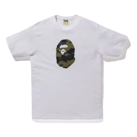 A Bathing Ape Premium Summer Bag 1st Camo Ape Head Tee (SS19) - White/Green Bape