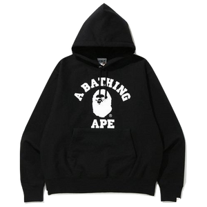 A Bathing Ape Relaxed Classic College Pull Over Hoodie - Black