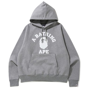 A Bathing Ape Relaxed Classic College Pull Over Hoodie - Grey