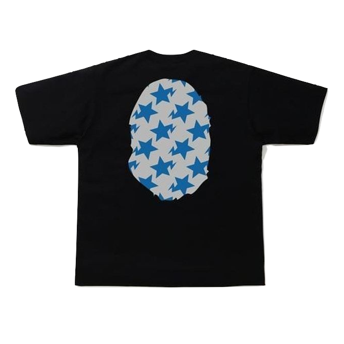 A Bathing Ape Bape Sta Pattern Big Ape Head Tee - Black Bape