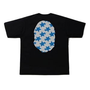 A Bathing Ape Bape Sta Pattern Big Ape Head Tee - Black - Used Bape