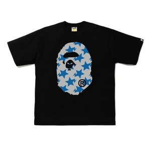 A Bathing Ape Bape Sta Pattern Big Ape Head Tee - Black Bape