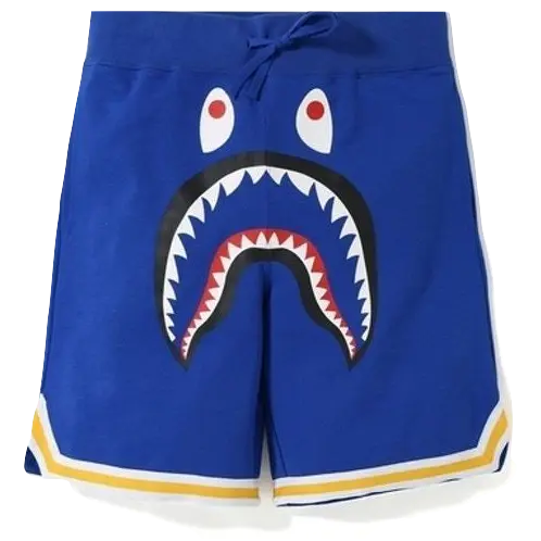 A Bathing Ape Shark Basketball Sweat Shorts - Blue Bape