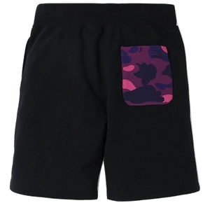 A Bathing Ape Shark Sweat Shorts - Black/Purple Camo - Used Bape