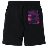 A Bathing Ape Shark Sweat Shorts - Black/Purple Camo