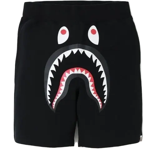 A Bathing Ape Shark Sweat Shorts - Black/Purple Camo Bape