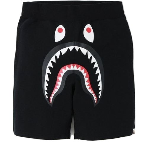 A Bathing Ape Shark Sweat Shorts - Black/Purple Camo