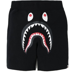 A Bathing Ape Shark Sweat Shorts - Black/Purple Camo - Used Bape