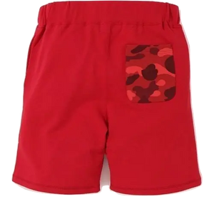A Bathing Ape Shark Sweat Shorts - Red/Red Camo Bape
