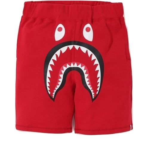 A Bathing Ape Shark Sweat Shorts - Red/Red Camo