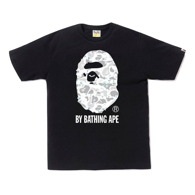 A Bathing Ape Space Camo By Bathing Tee - Black Bape