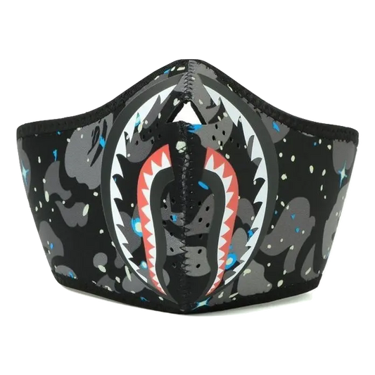 A Bathing Ape Space Camo Shark Mask - Black - Used Bape