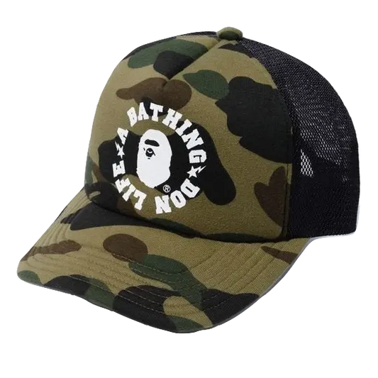 A Bathing Ape x Big Sean 1st Camo Don Life Mesh Cap - Green Bape