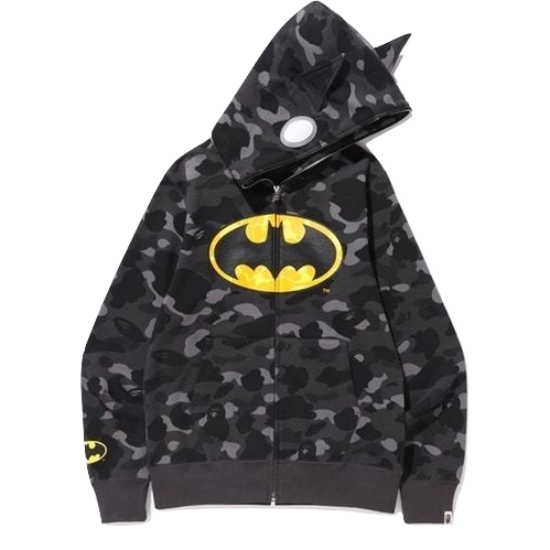 BAPE x DC Batman Color Camo Full Zip Hoodie #1 Black