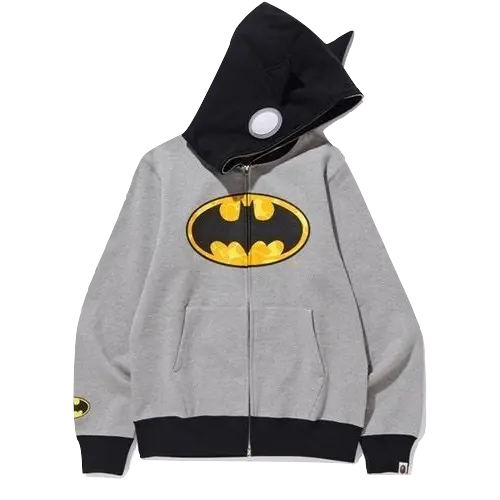 A Bathing Ape x DC Batman Full Zip Hoodie - Grey Bape