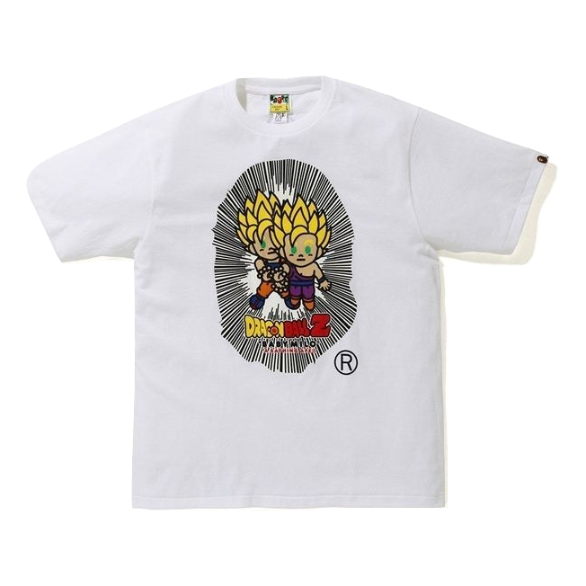 A Bathing Ape x Dragon Ball Z Baby Milo Big Ape Head Tee - White Bape