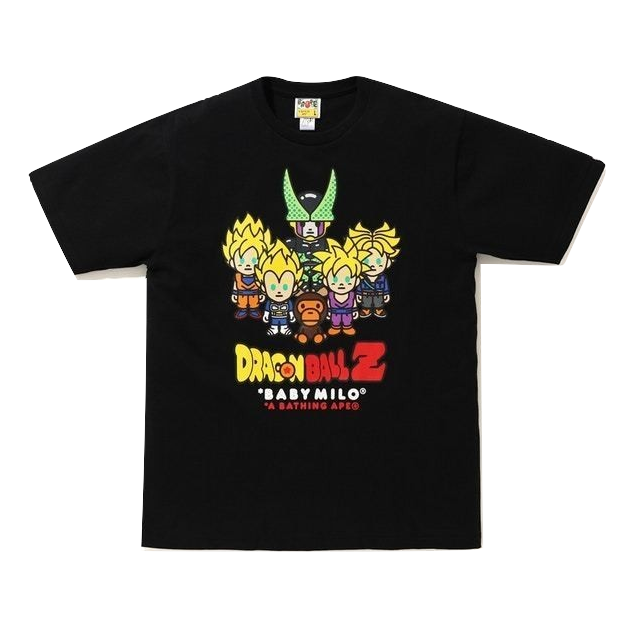 A Bathing Ape x Dragon Ball Z Baby Milo Super Saiyan & Cell Tee - Black - Used Bape