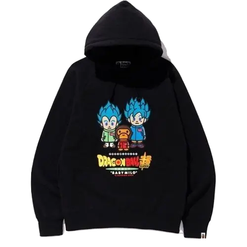 A Bathing Ape x Dragon Ball Super Son Goku & Vegeta Hoodie - Black Bape