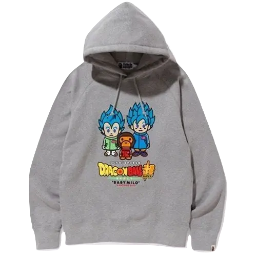A Bathing Ape x Dragon Ball Super Son Goku & Vegata Hoodie - Grey Bape