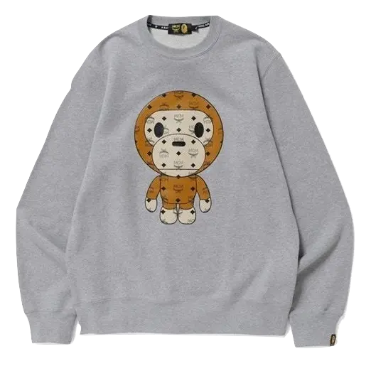A Bathing Ape x MCM Baby Milo Crewneck - Grey Bape