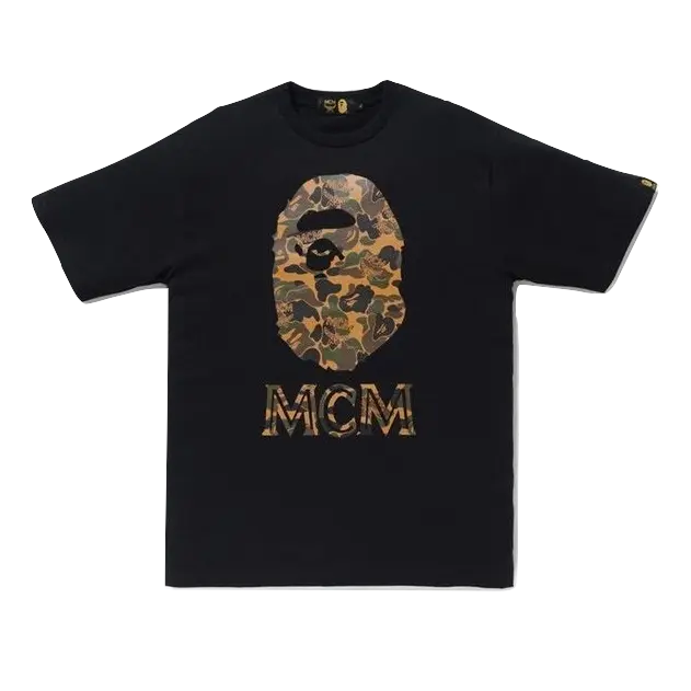 A Bathing Ape x MCM Ape Head Camo Tee - Brown Bape