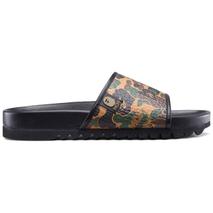 A Bathing Ape x MCM Camo Slides - Brown