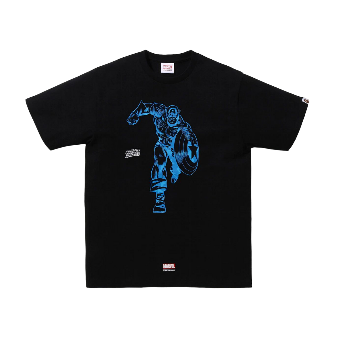 A Bathing Ape x Marvel Comics Captain America Tee - Black Bape