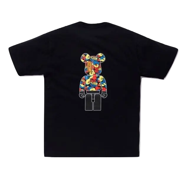 A Bathing Ape Medicom Toy Camo Bear Tee - Black/Multicolor Bape